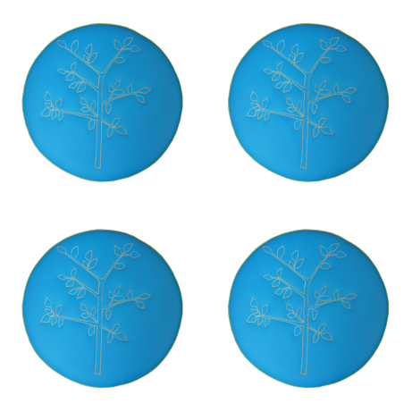 Embroidered Drums: Tree Set of 4